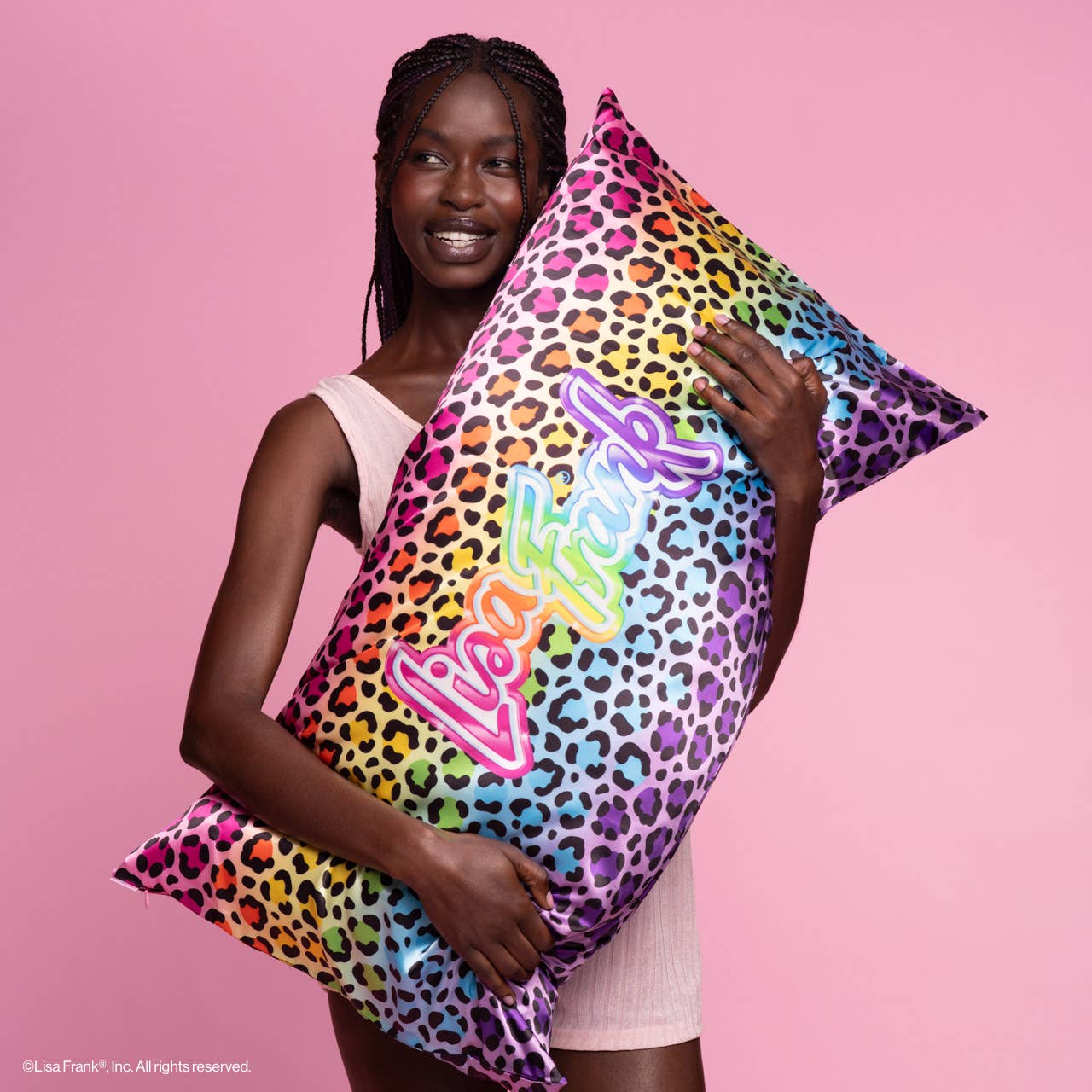 Lisa Frank x Kitsch King Satin Pillowcase - Rainbow Leopard